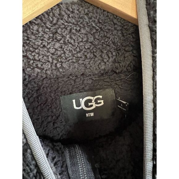 UGG Marlene Sherpa Full Zip Black Jacket Soft Size L Large Women - Picture 3 of 3